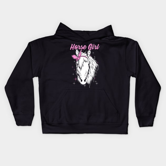 Horse Girl Cute T-shirt Kids Hoodie by KsuAnn